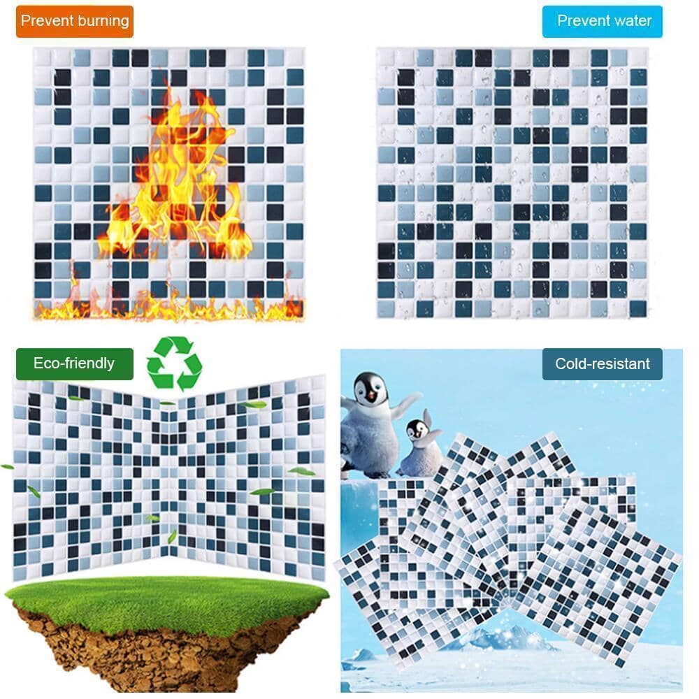 3D Mosaik Dekorplast för Kakel - Dossify