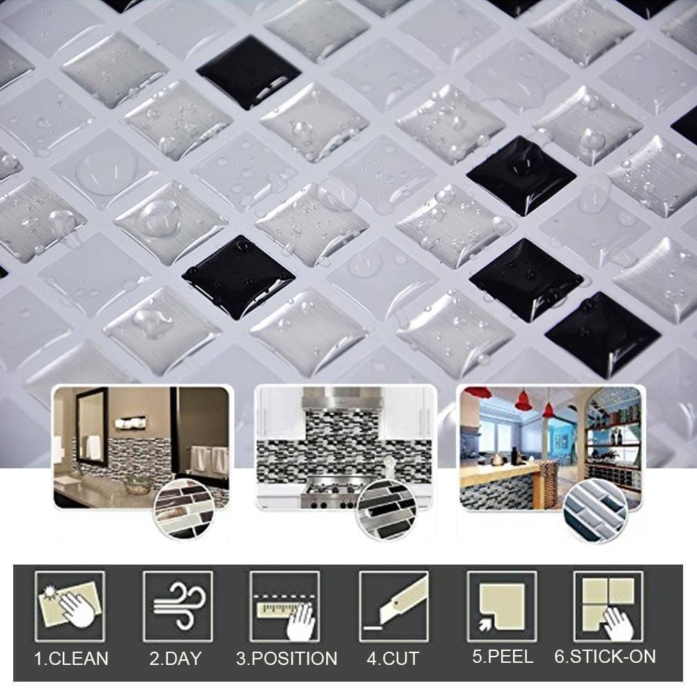 3D Mosaik Dekorplast för Kakel - Dossify