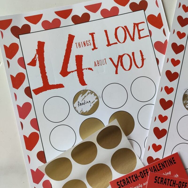 Alla hjärtans dag Scratch Off-kort - Dossify