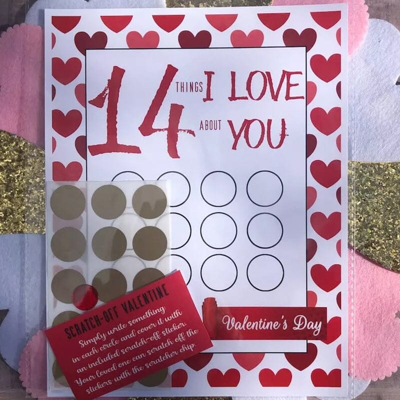 Alla hjärtans dag Scratch Off-kort - Dossify