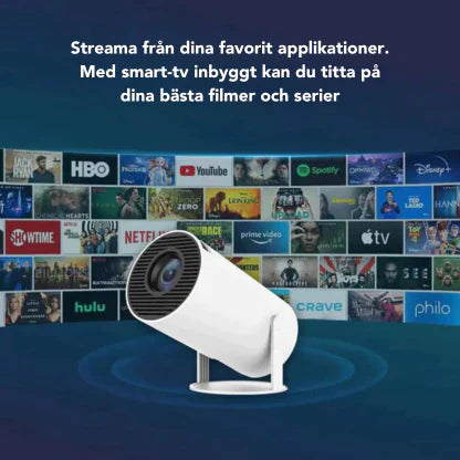 Bärbar 4k WIFI-projektor med Android 10, iOS kompatibel - Dossify