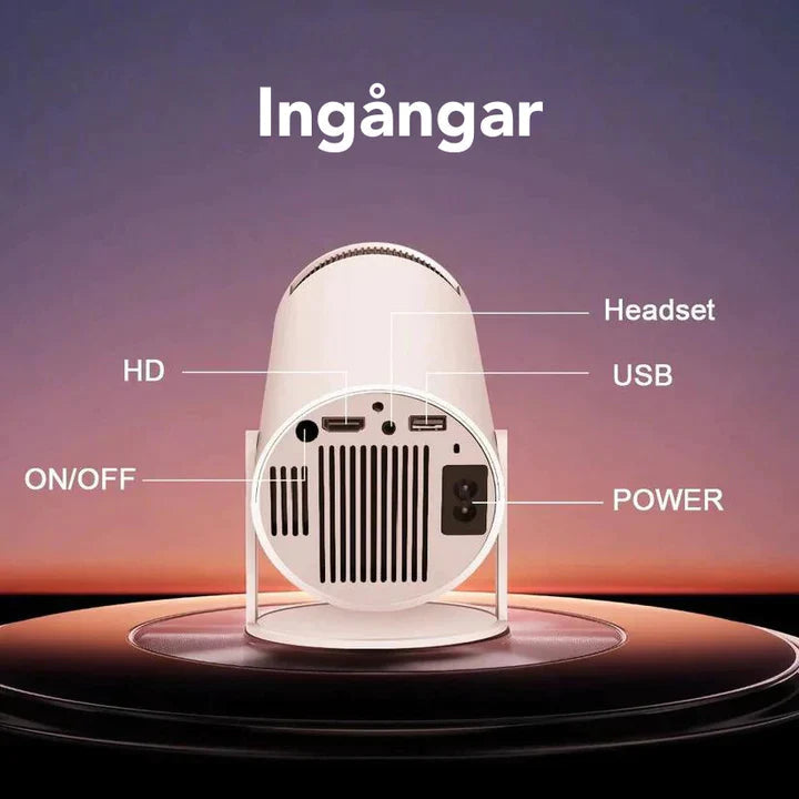 Bärbar 4k WIFI-projektor med Android 10, iOS kompatibel - Dossify