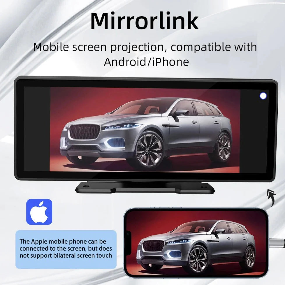 CarScreen - 10.26" Carplay/Android Auto enhet - Till Àldre bil - Stöder Mirrorlink + Gratis backkamera - Dossify