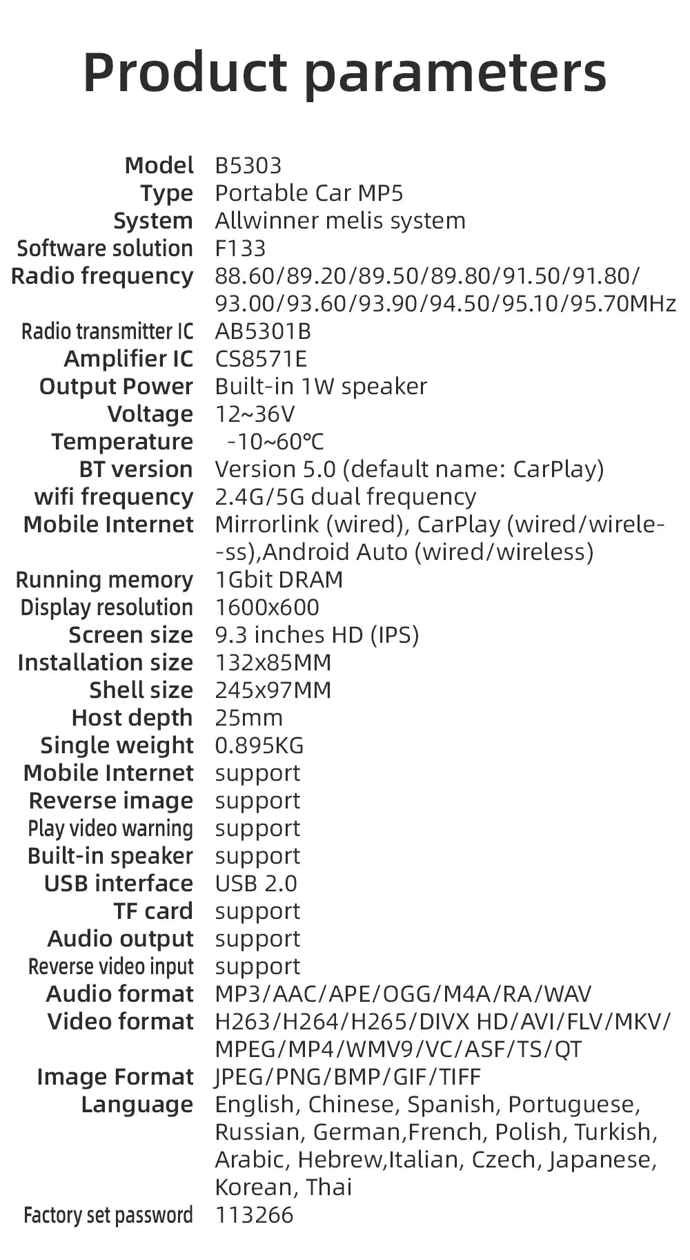 CarScreen - 10.26" Carplay/Android Auto enhet - Till Àldre bil - Stöder Mirrorlink + Gratis backkamera - Dossify
