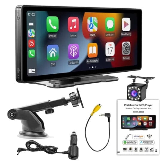 CarScreen - 10.26" Carplay/Android Auto enhet - Till Àldre bil - Stöder Mirrorlink + Gratis backkamera - Dossify