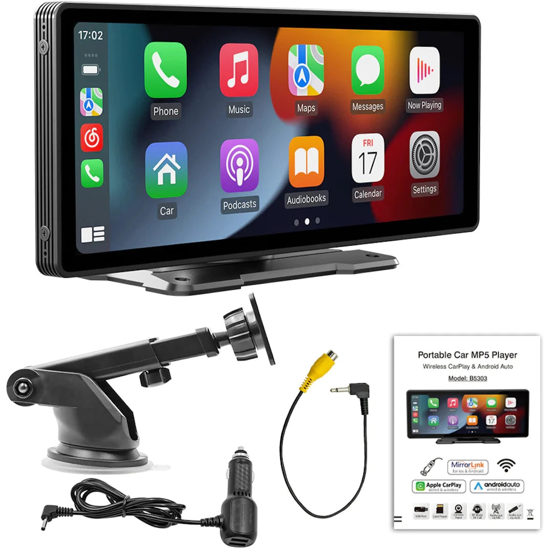CarScreen - 10.26" Carplay/Android Auto enhet - Till Àldre bil - Stöder Mirrorlink + Gratis backkamera - Dossify