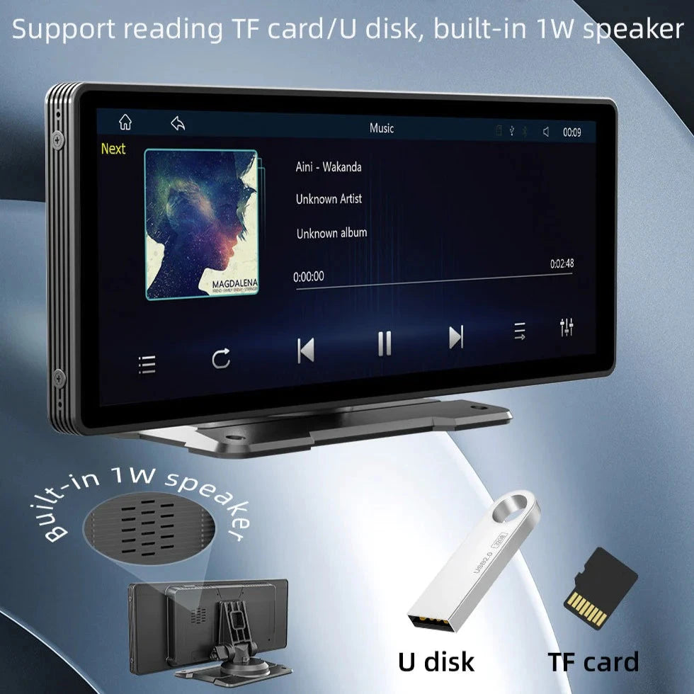 CarScreen - 10.26" Carplay/Android Auto enhet - Till Àldre bil - Stöder Mirrorlink + Gratis backkamera - Dossify