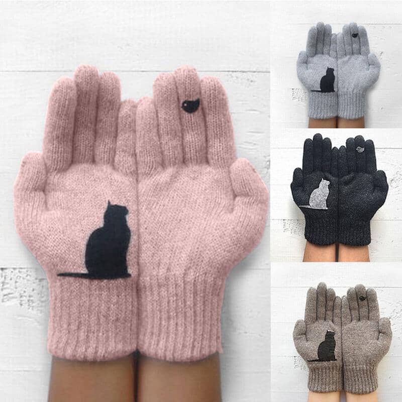 Cat Fan Cotton Gloves - Dossify