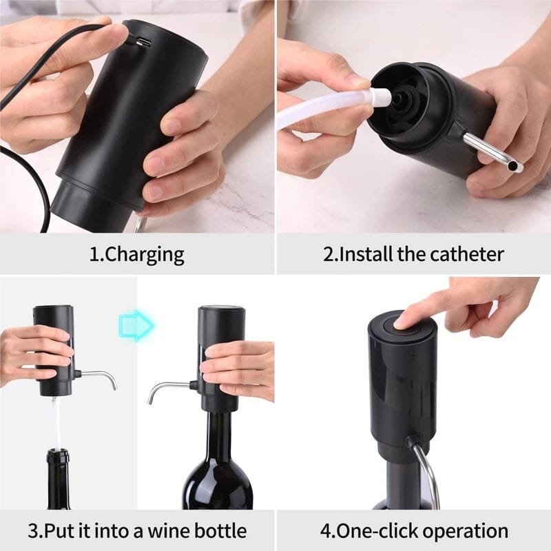 Elektrisk Vinluftare & Dispenser – Automatisk Dekanter för Perfekt Vinupplevelse - Dossify
