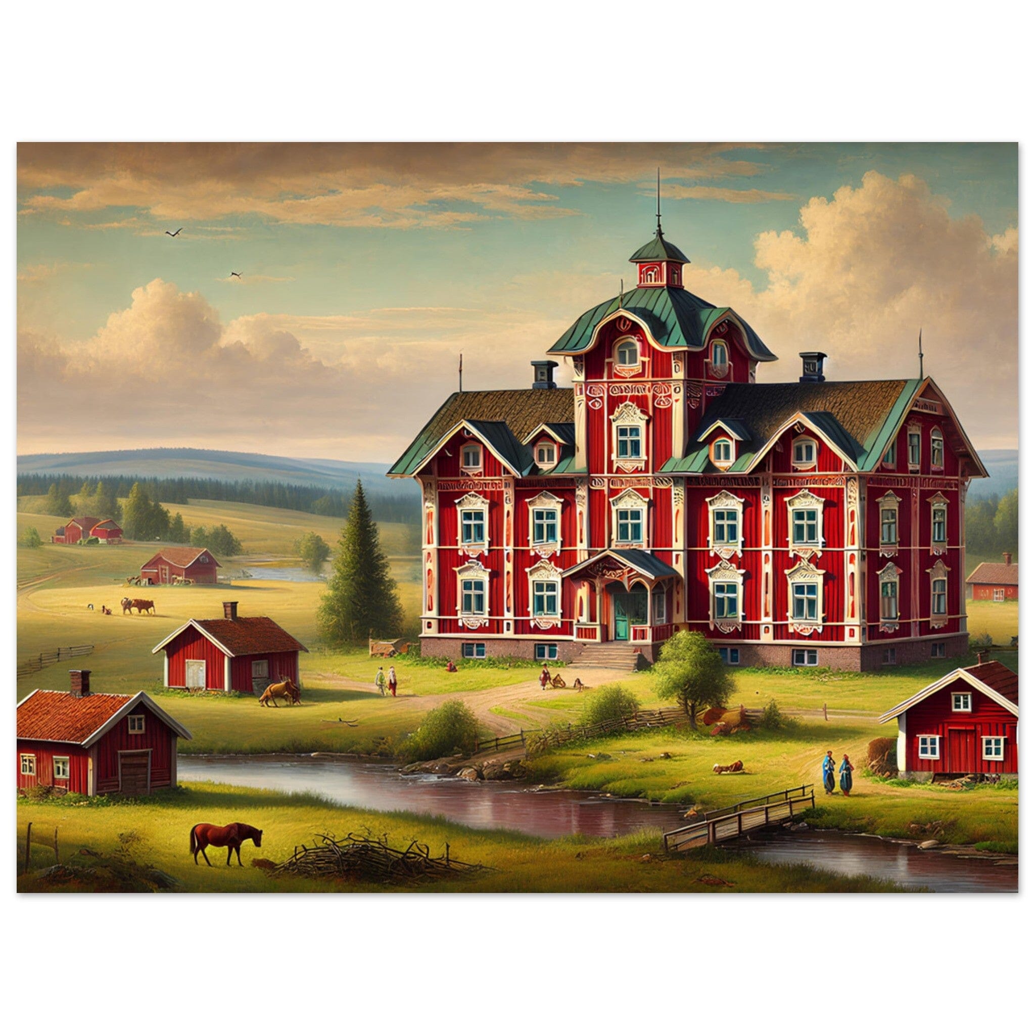 Faluröd Landsbygdsposter – Svensk Idyll - Dossify