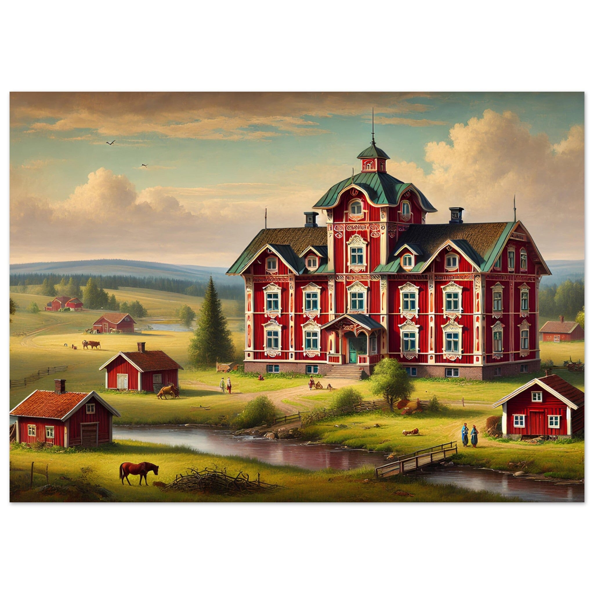 Faluröd Landsbygdsposter – Svensk Idyll - Dossify