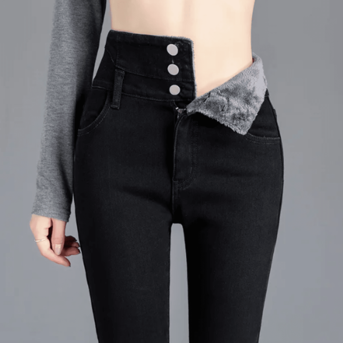 Fleece Skinny Jeans - Dossify