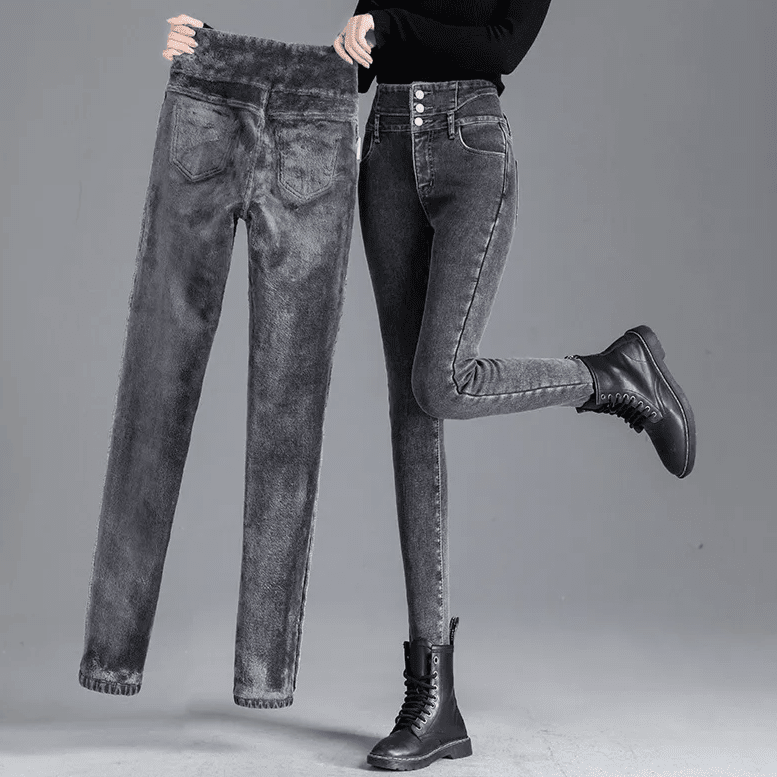 Fleece Skinny Jeans - Dossify