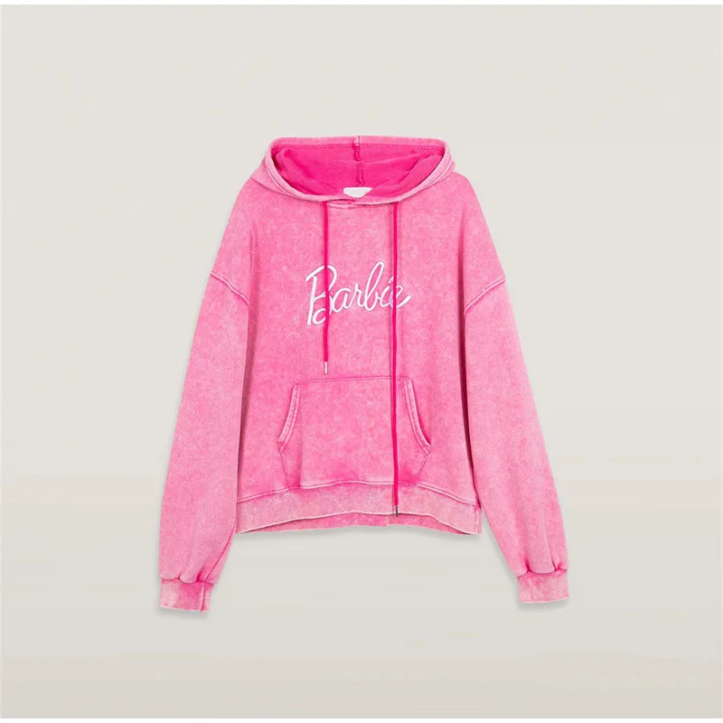 HotBarbie® | Tvättad tröja med broderad bokstav - Dossify