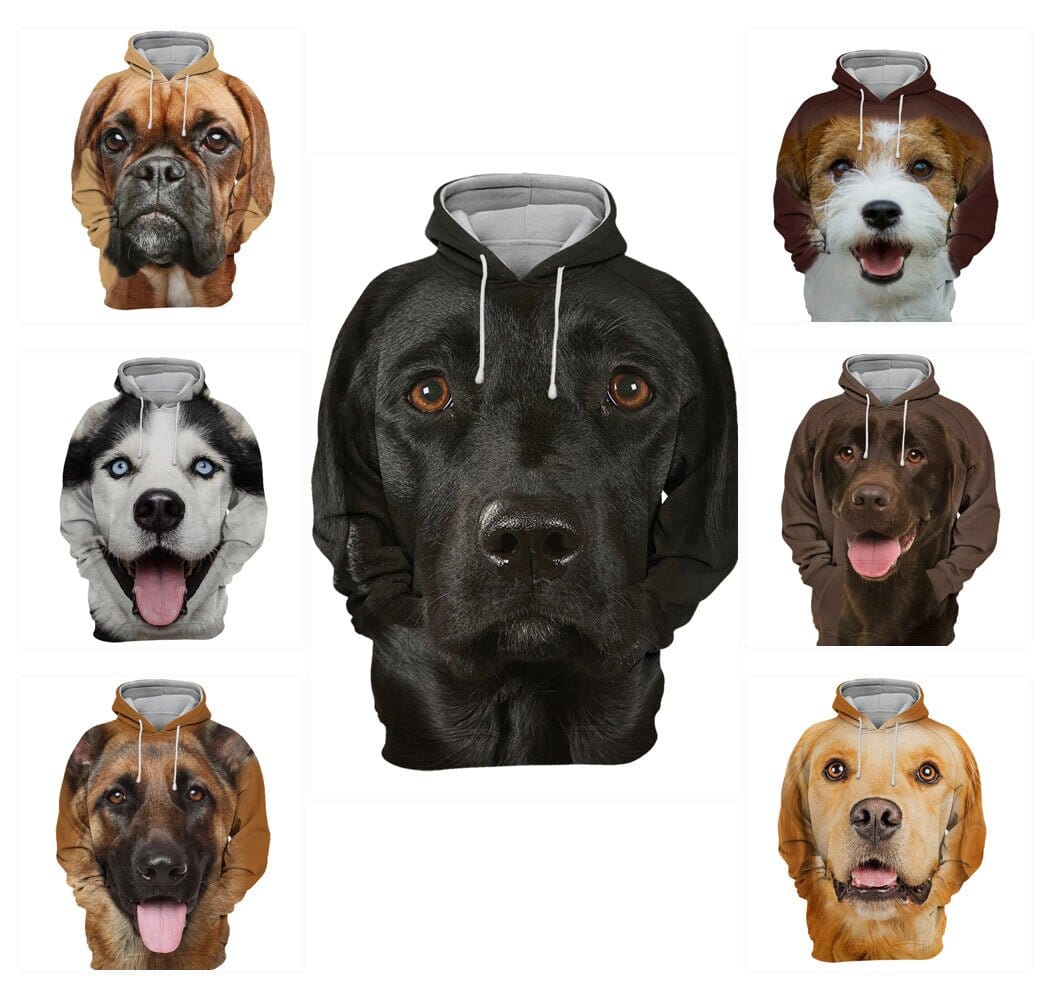 Huvtröja med hundtryck - Dossify