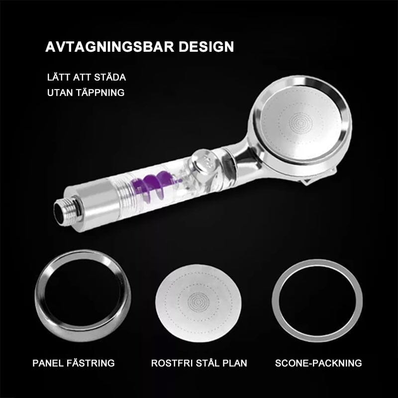 Justerbar högtrycksvattenbesparande duschmunstycke med tre lägen - Dossify
