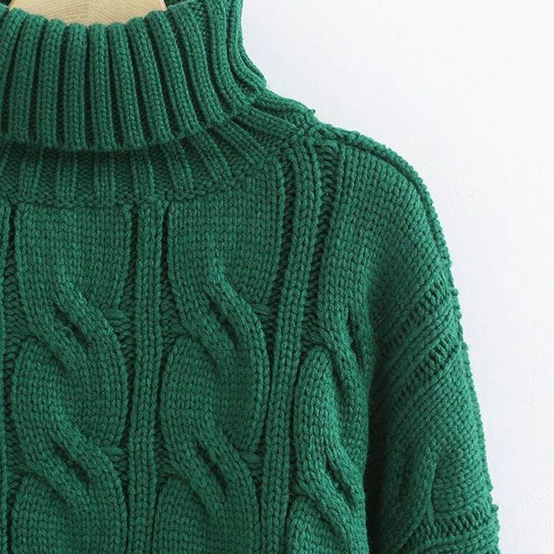 Kabelstickad turtleneck - Dossify