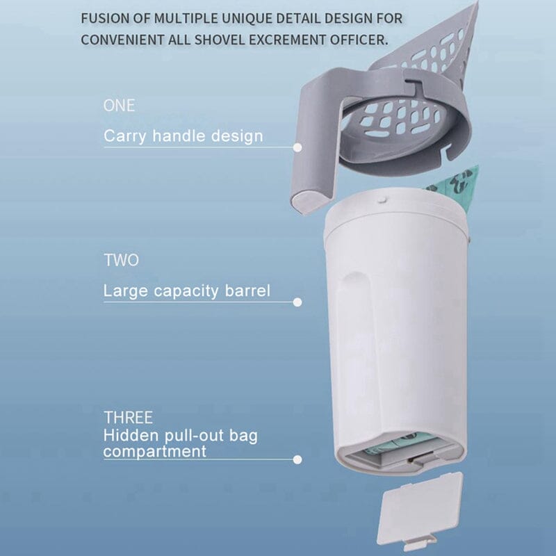 Kattsandsspade med avtagbar skopa och påshållare - Dossify