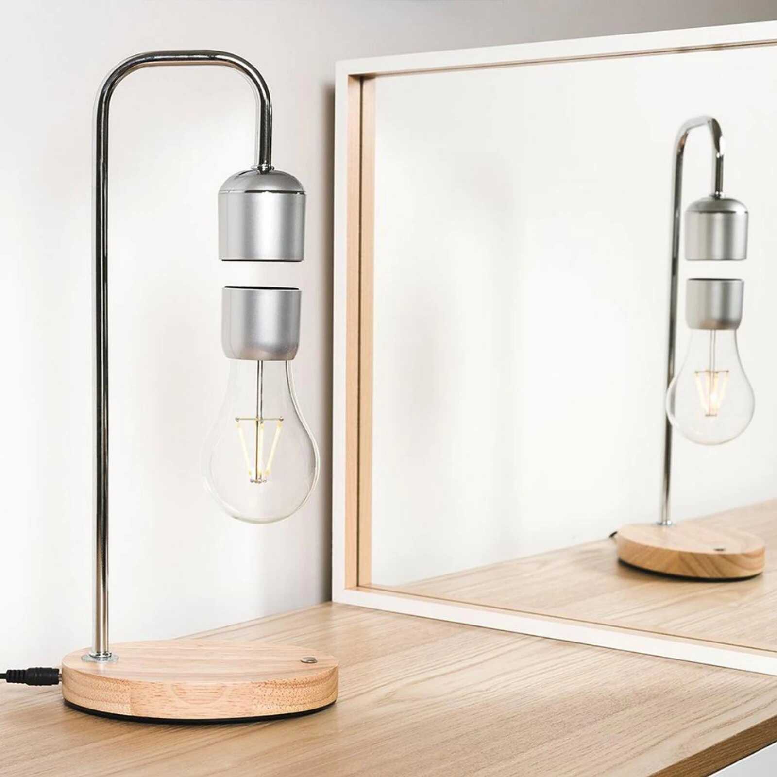LeviLamp - Svävande Bordslampa - Magnetisk LED-lampa med inbyggd trådlös laddning - Dossify