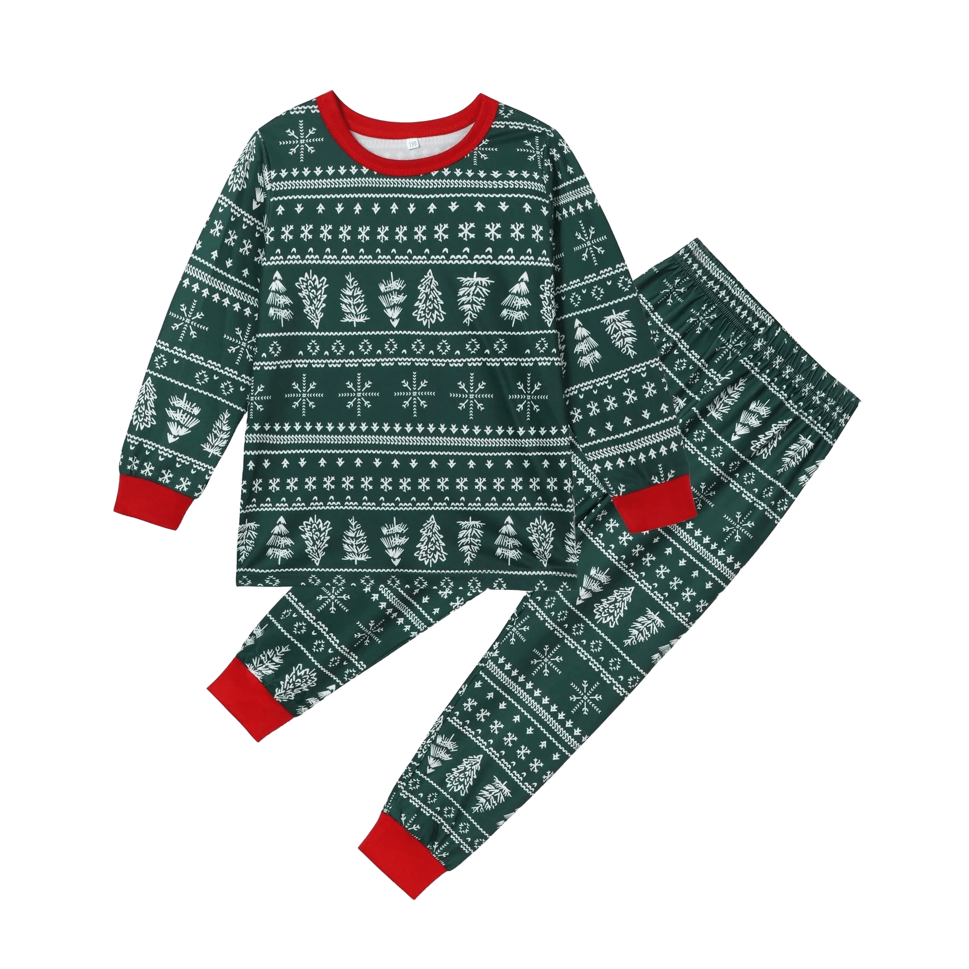 Matchande julpyjamas för hela familjen - Grönt - Dossify