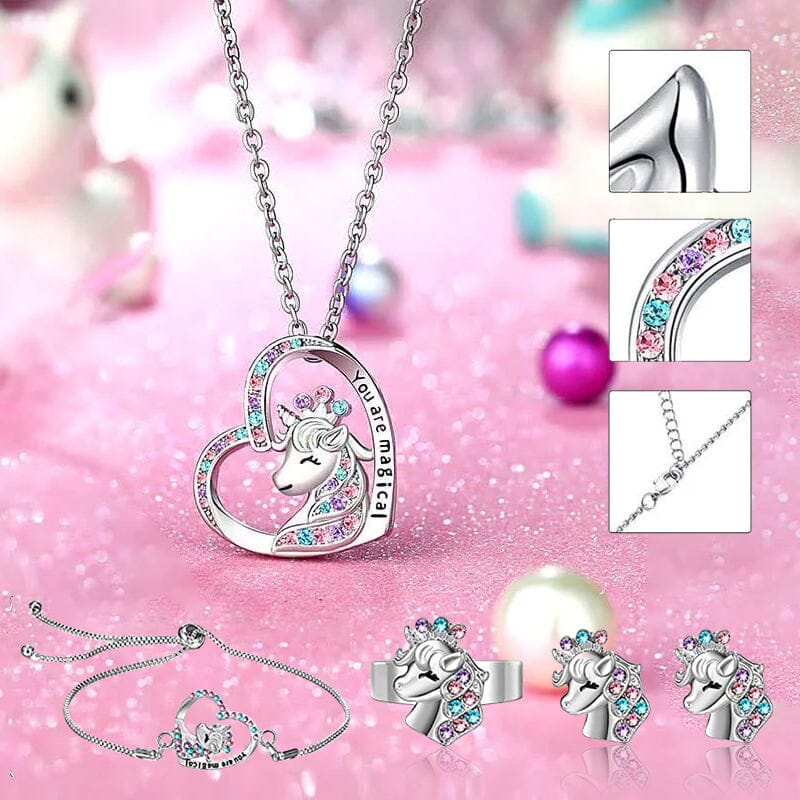 Prinsessmycken (Halsband, Armband, Örhänge, Ring) - Dossify