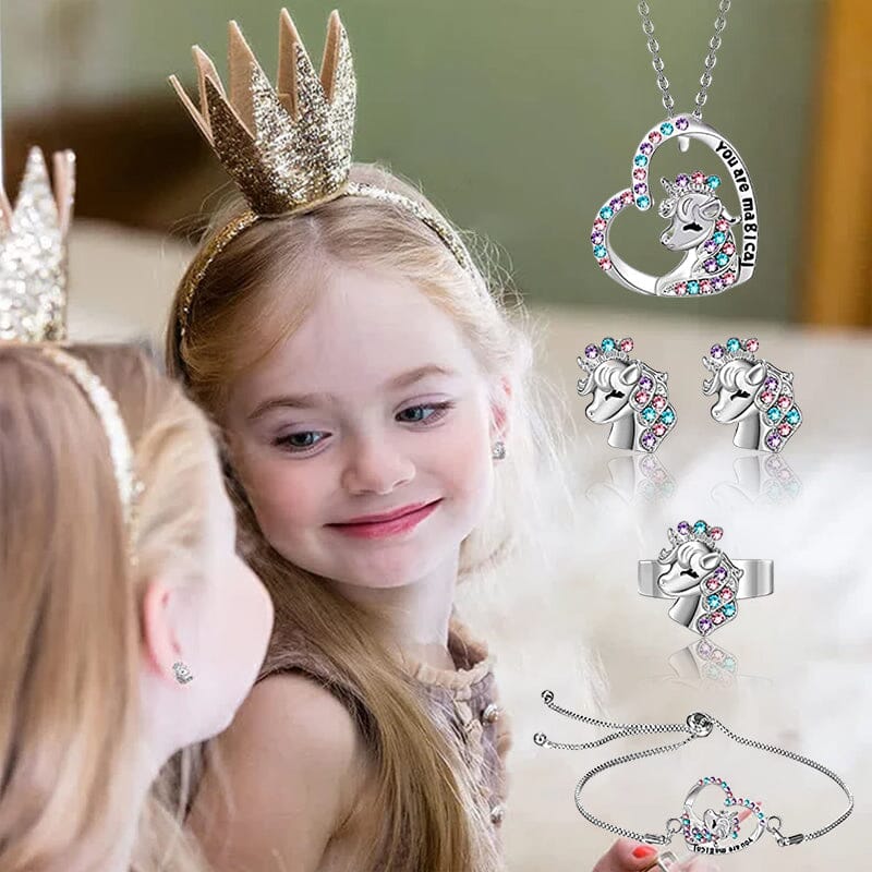 Prinsessmycken (Halsband, Armband, Örhänge, Ring) - Dossify
