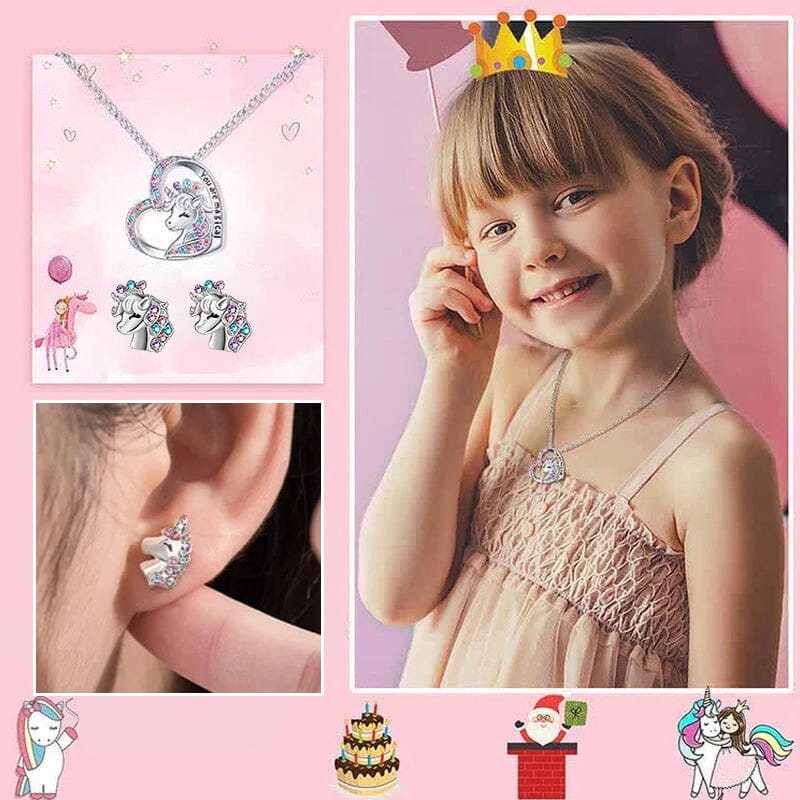 Prinsessmycken (Halsband, Armband, Örhänge, Ring) - Dossify