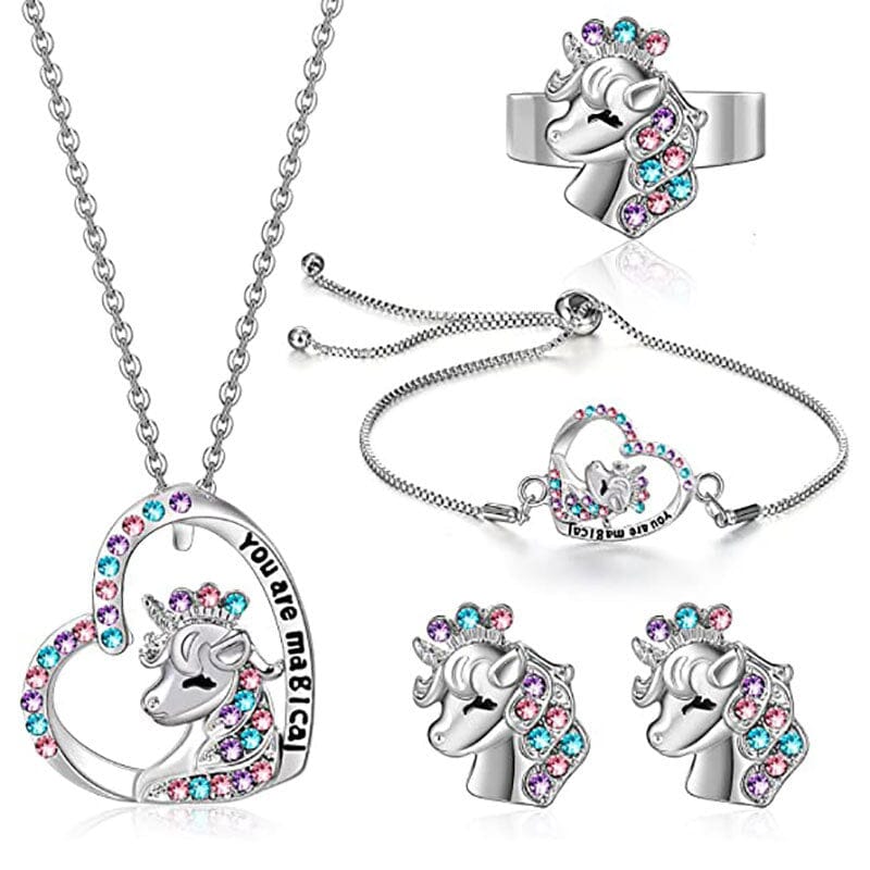 Prinsessmycken (Halsband, Armband, Örhänge, Ring) - Dossify