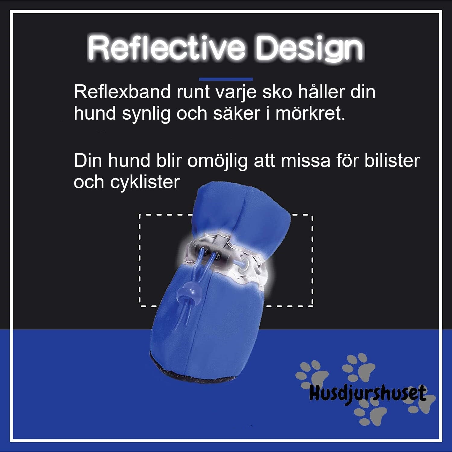 Reflektiva vadderade hundskor (4 skor) - Dossify