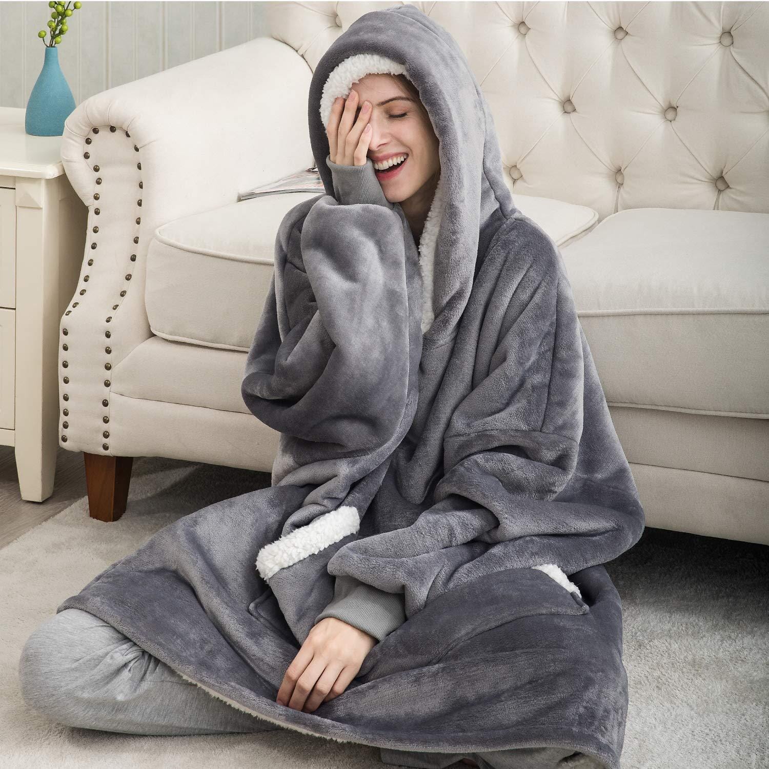 Snugglie - Filt-Hoodie - Perfekt present! - Dossify