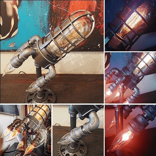 Steampunk raketlampa - Dossify