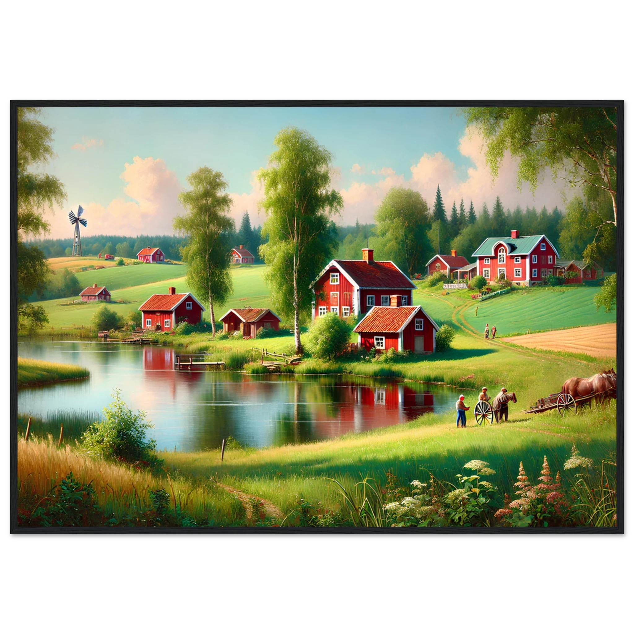 Svensk Landskapsposter – Idyllisk Natur i Klassisk Stil - Dossify