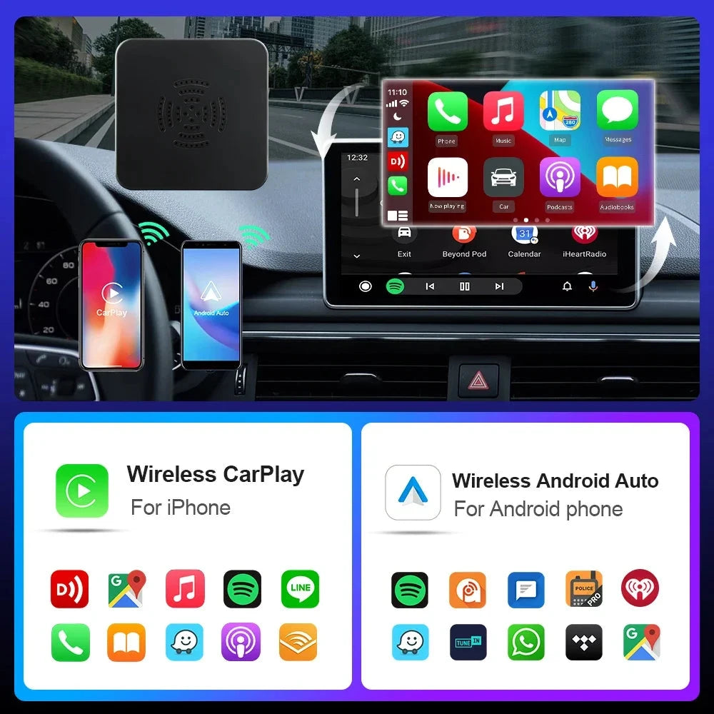 Trådlös Apple CarPlay & Android Auto Adapter - Dossify