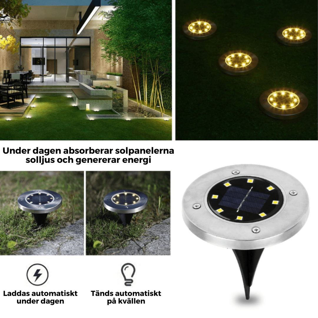 Trådlösa LED-solcellsträdgårdslampor - Skapa den perfekta atmosfären i din trädgård! - Dossify