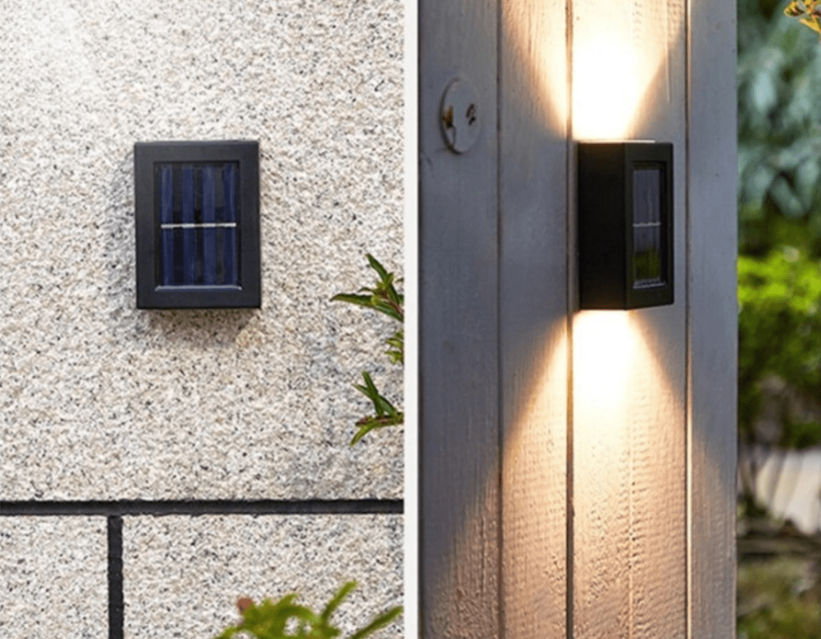 Trådlösa LED solcellsvägglampor Deluxe - Dossify