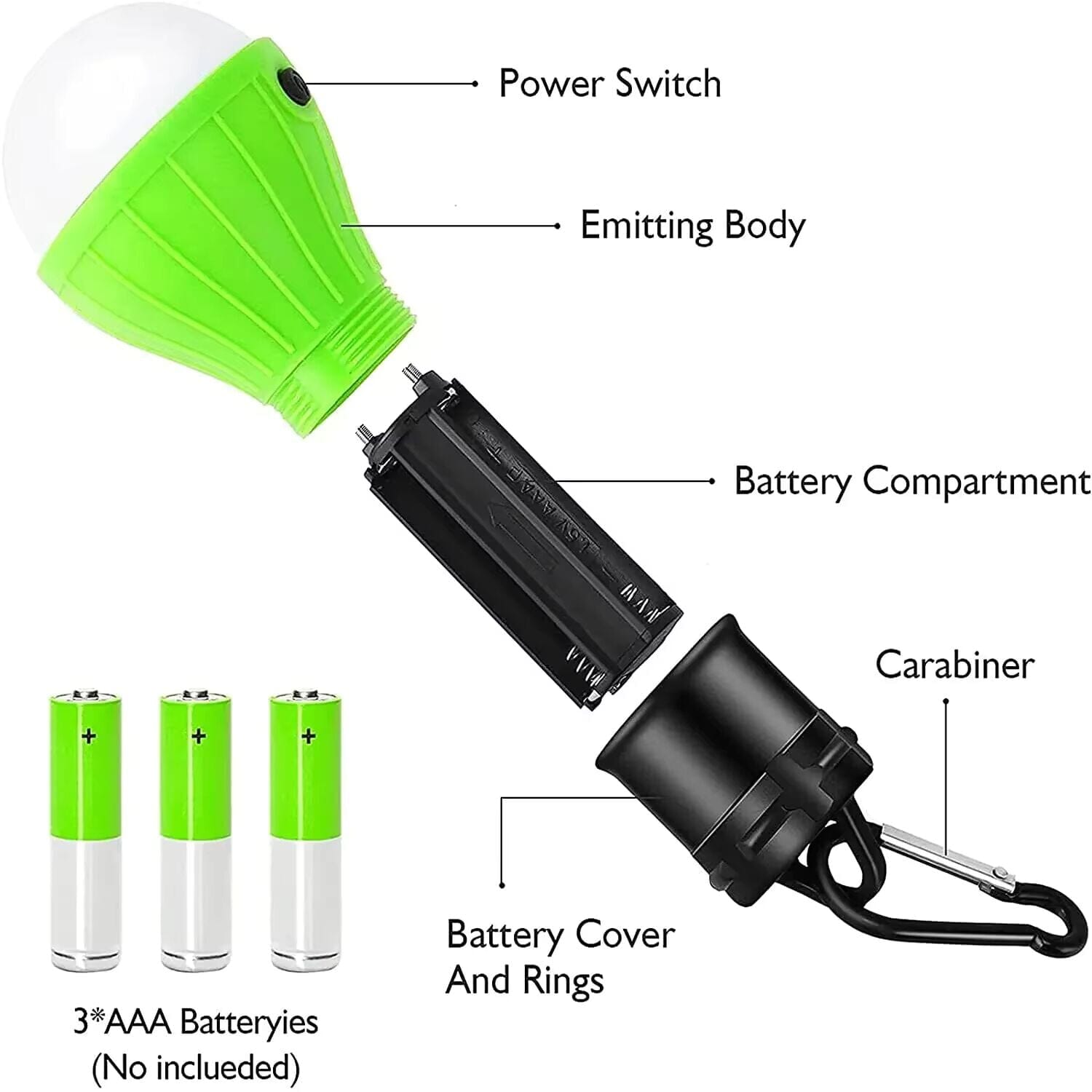 Upphängbar Campinglampa – Bärbar LED-Lampa för Camping och Nödsituationer - Dossify