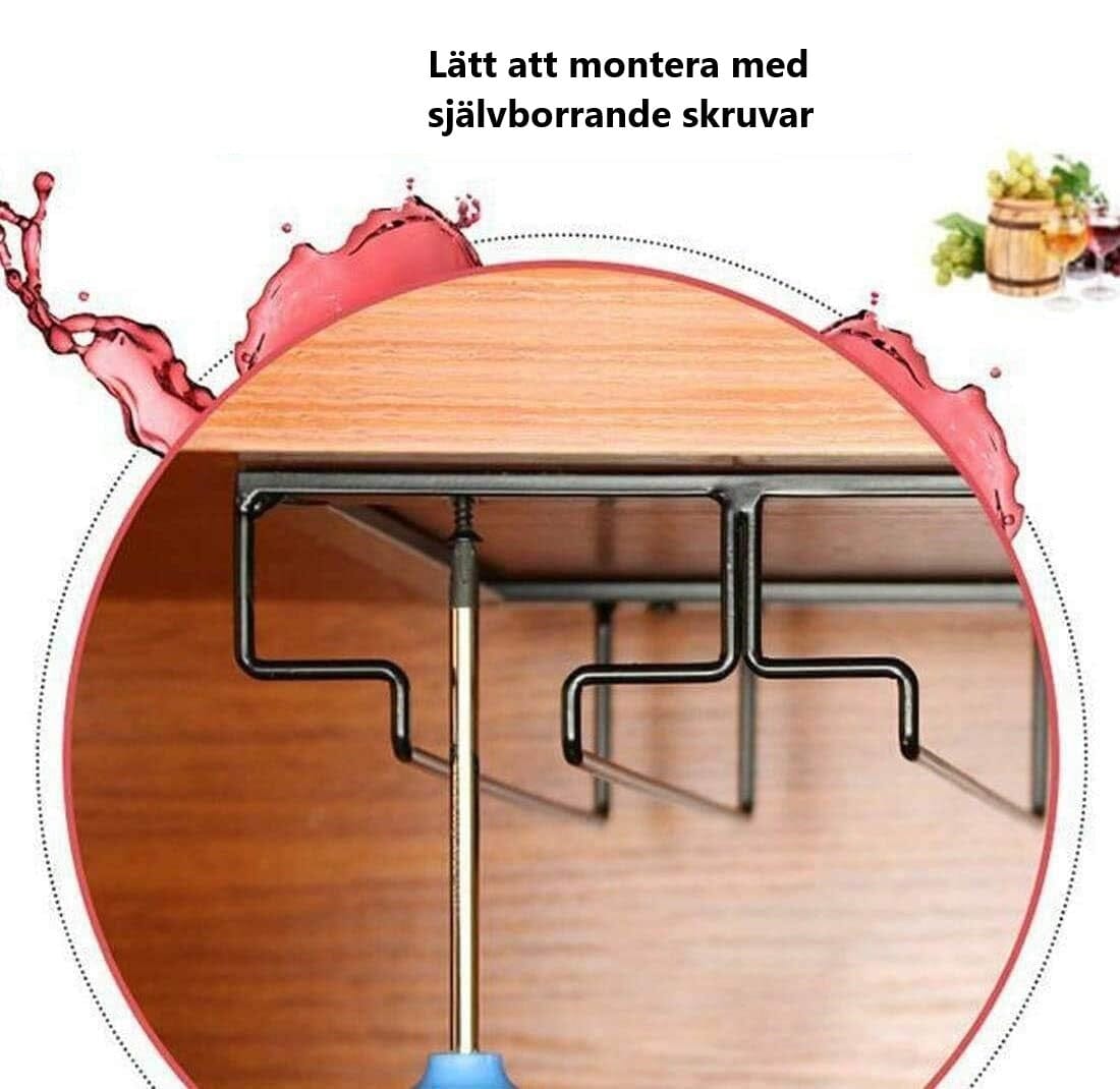 Vinglashållare för montering under köksskåp - Dossify