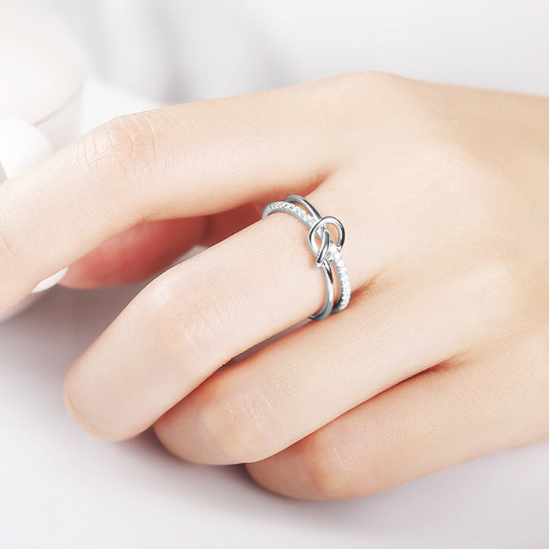 Mor & dotter Double Band Knot Ring - Dossify