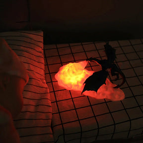 3D-nattlampa med eldspridande drake - Dossify