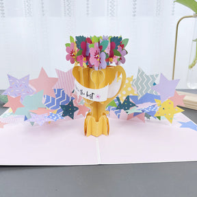 3D Handgjort Blomsterkort Trophy - Dossify