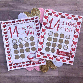 Alla hjärtans Scratch Off-tryck I love you + we love you - Dossify