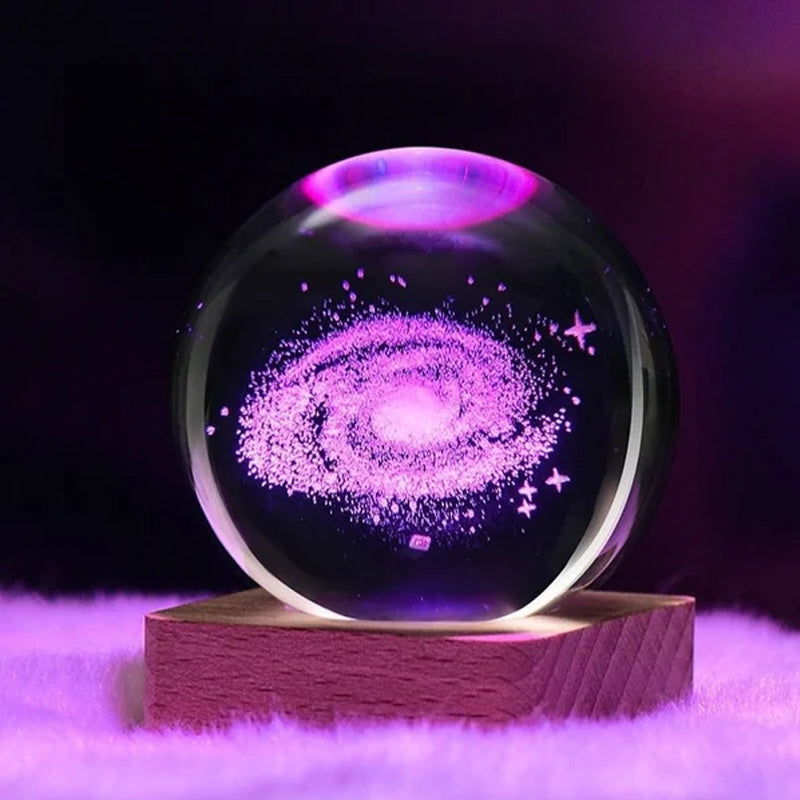 3D Galaxy Nattljus Dekor Krystalkul lampa - Dossify