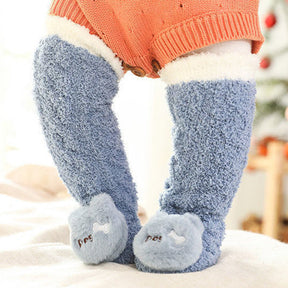 Baby Vinter Fluffy Fuzzy Slipper Sockor Blå hund - Dossify