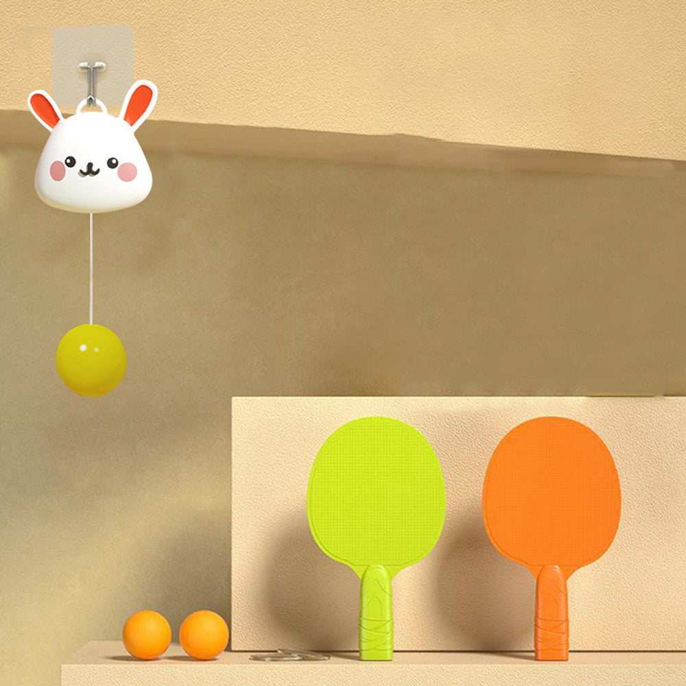 Bärbar hängande bordtennistränare för inomhusbruk Rabbits 3 table tennis balls - Dossify