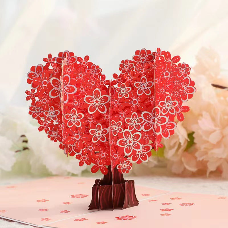 3D Handgjort Blomsterkort Love Tree - Dossify