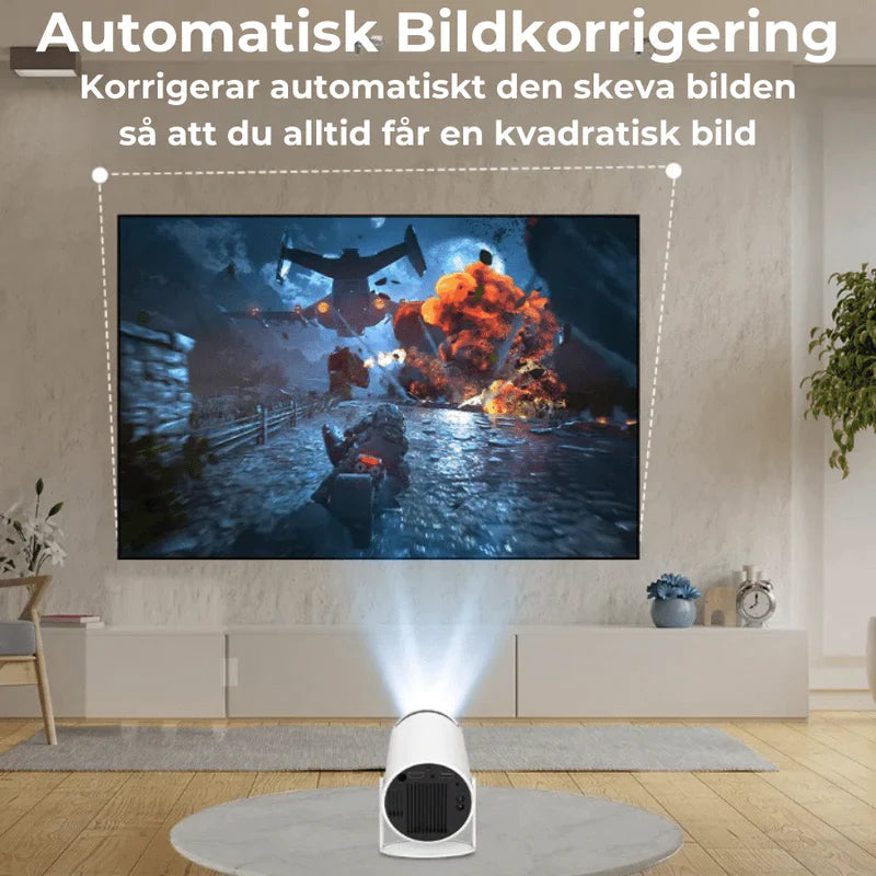 Bärbar 4k WIFI-projektor med Android 10, iOS kompatibel - Dossify