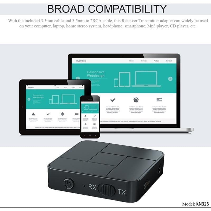 Bluetooth 5.0-ljudtransmitter och -mottagare - Dossify