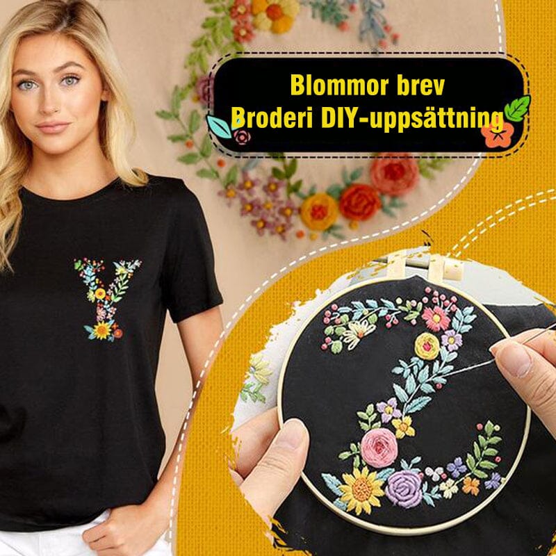 Bokstäver Broderi | Gör det själv- paket - Dossify