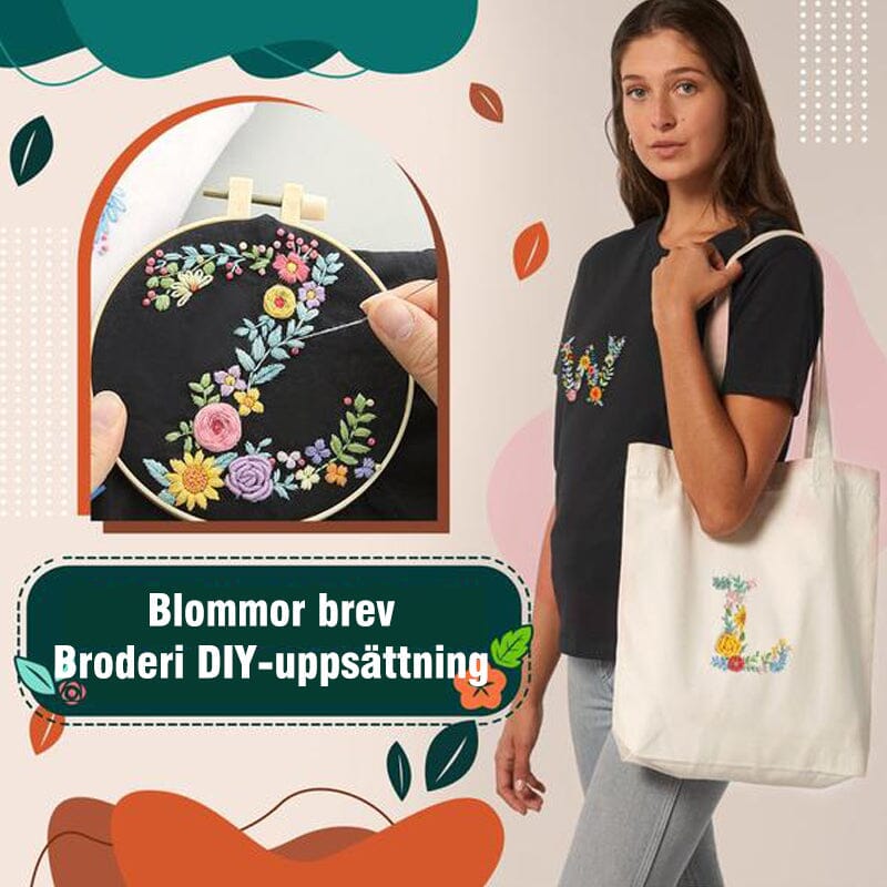 Bokstäver Broderi | Gör det själv- paket - Dossify