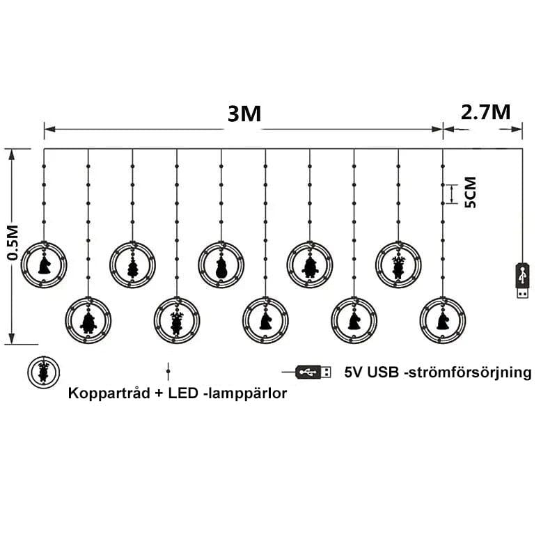 Jul LED Gardinslinga - Dossify